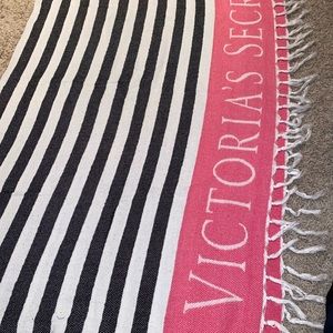 Victorias Secret Striped Beach Blanket with Fringe